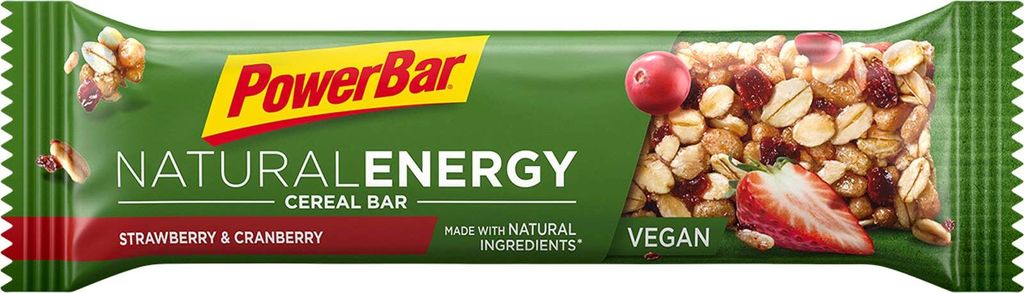 Powerbar Natural Energy Cereal Bar - veganer Energieriegel, Geschmack: Strawberry & Cranberry
