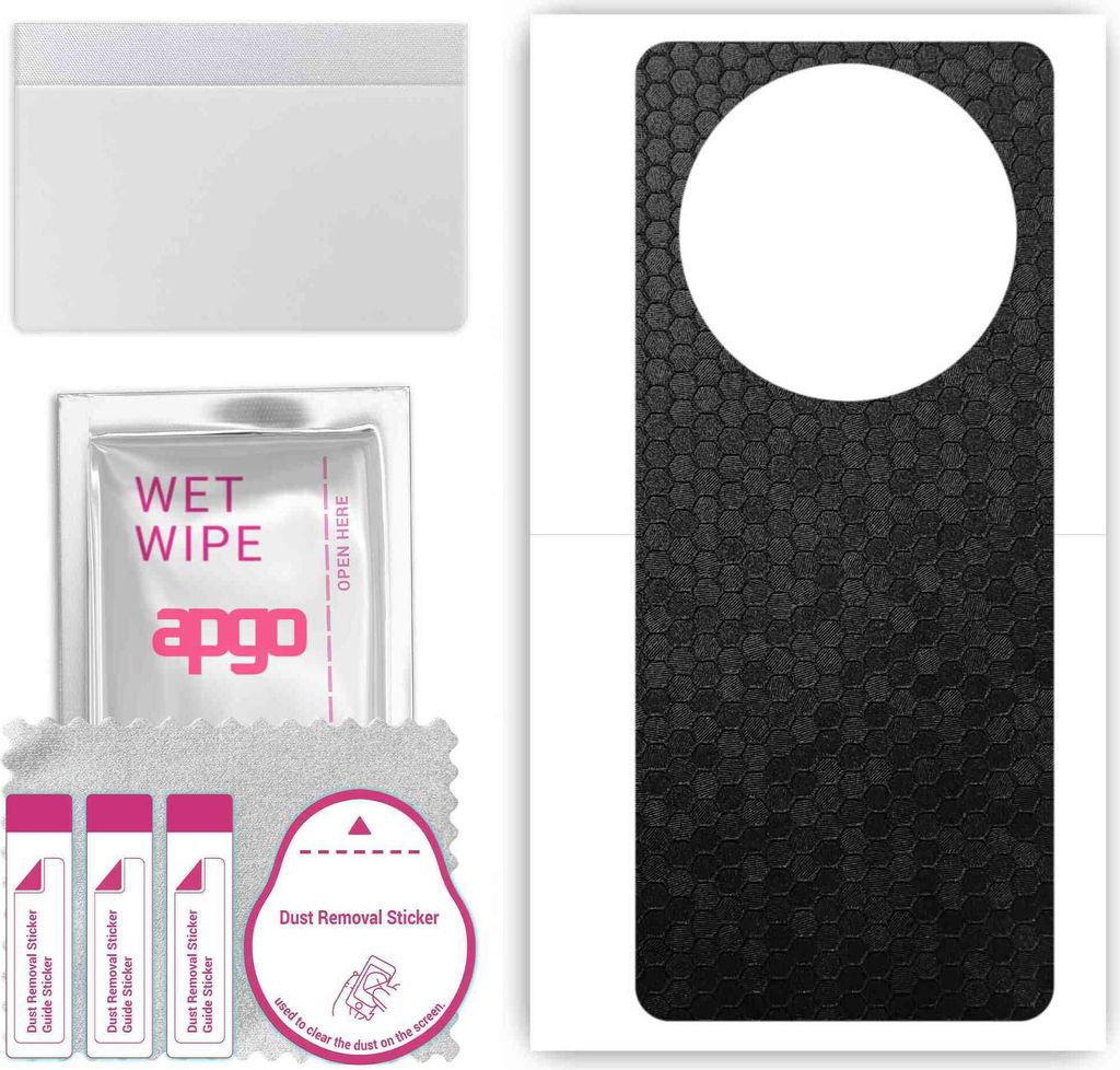 apgo Rückseite Schutzfolie, Skin, kompatibel mit Xiaomi Redmi A3, Hinten Displayschutzfolie aus Vinylfolie, kratzfest, einfache Montage - Schwarze...