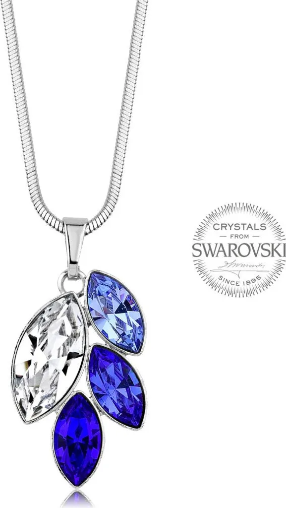 Collana con 4 Cristalli Navette Blu - Gioiello Elegante Artigianale