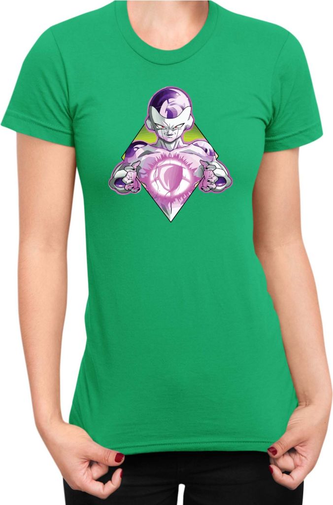 Damen T-Shirt Dragon Anime Manga Ball Z Frieza 04, Lady L / Grün
