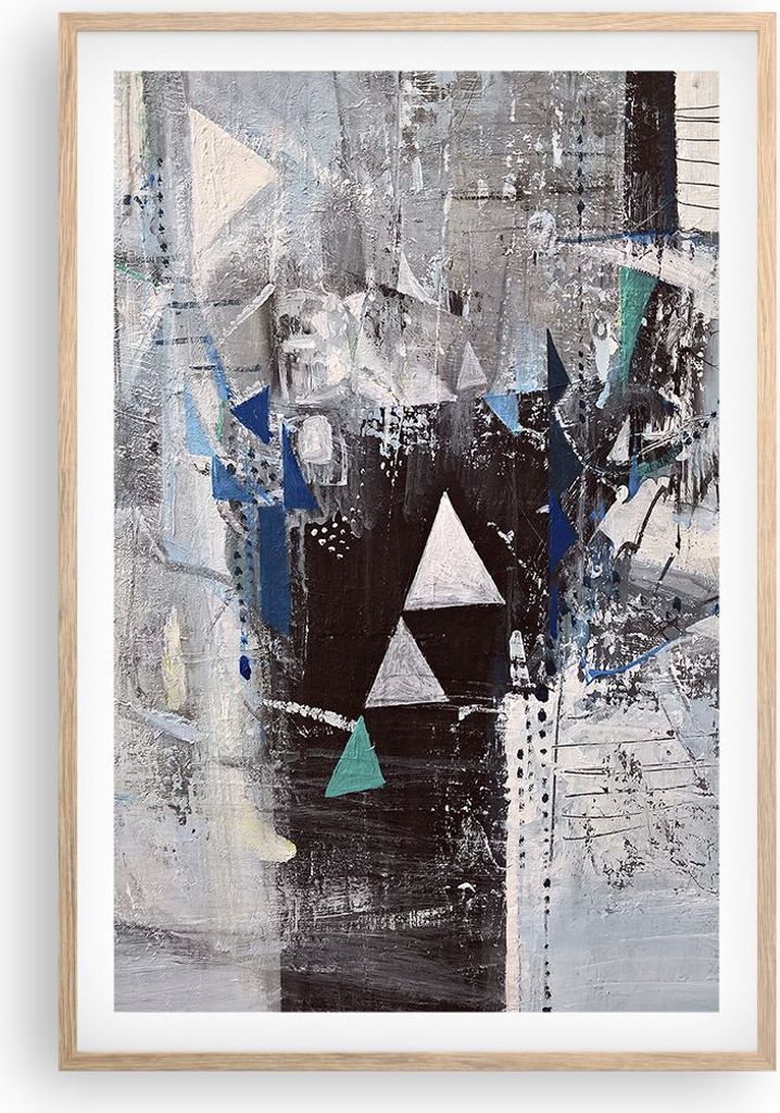 Gerahmtes Poster - Rahmen in heller Eiche - Abstraktion modern - 61x91,5 cm - Wand Bild - Wanddeko - Wandbilder - Wandposter - Bilderrahmen - Bilde...