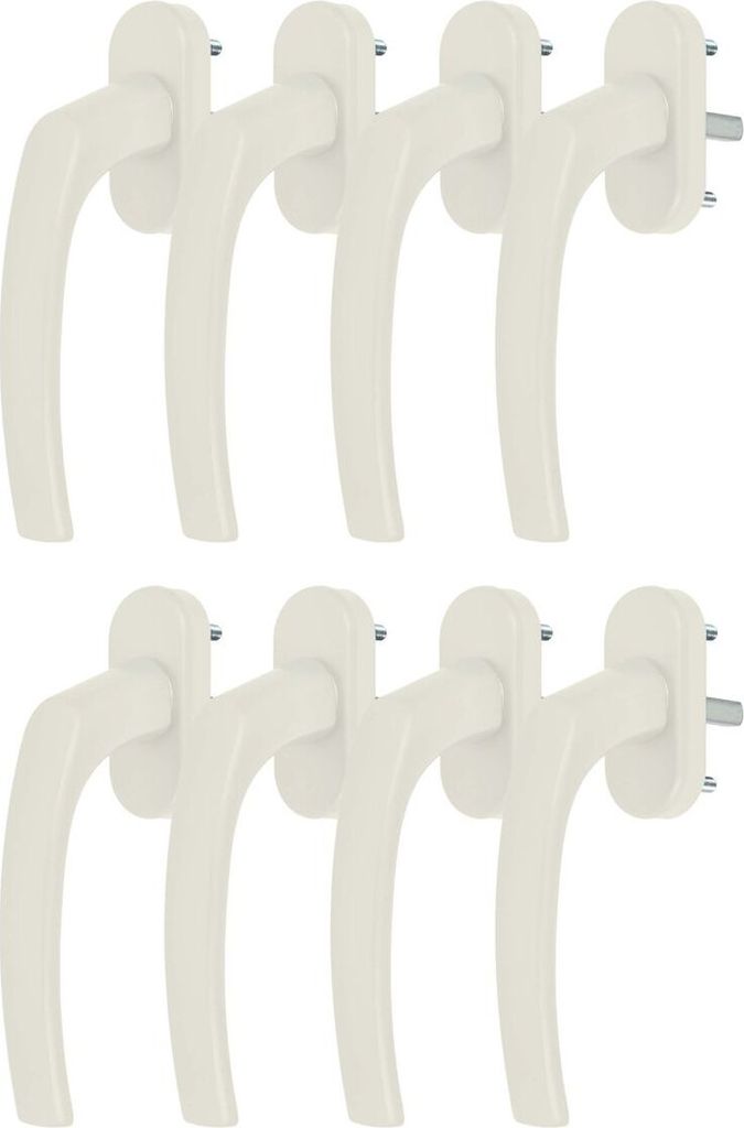 8 x Alu Fenstergriff in Creme RAL 9001 - Stiftlänge 35mm