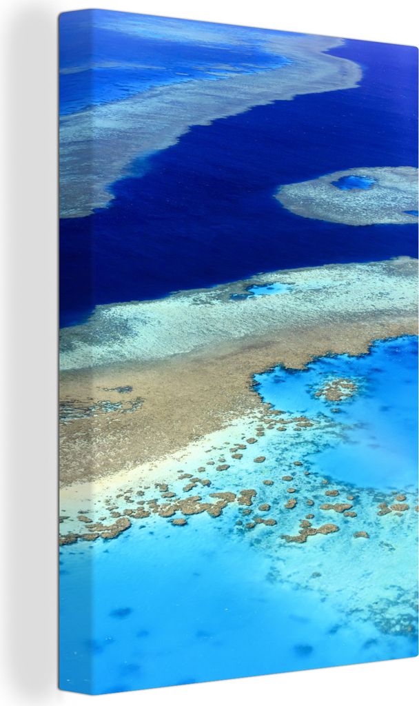 OneMillionCanvasses - Leinwandbilder - 90x140 cm, Große Riffe in den Küstengewässern vor den Whitsunday Islands, Wandbilder Kunstdruck Wanddek...