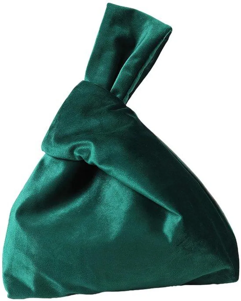 Sac fourre-tout en velours pour femme - Petit sac à main coloris vert