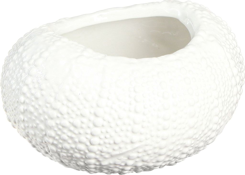 Deko Schale Keramik Weiß Maritim Oval 19x15x8,5 cm