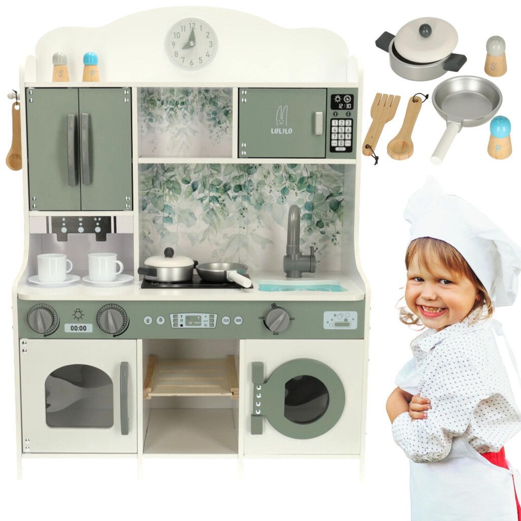 Cuisine en bois MDF LULILO Saliko avec machine à expresso Image du produit 