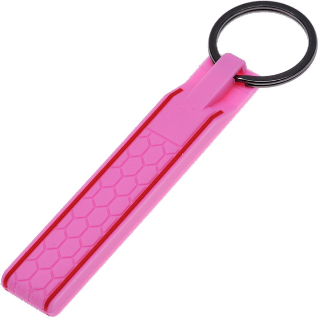 Silikon Schlüssel Band Key Tag Schlüssel Anhänger im Wabe Design Rosa kompatibel mit Wabe Design von VW SEAT Skoda