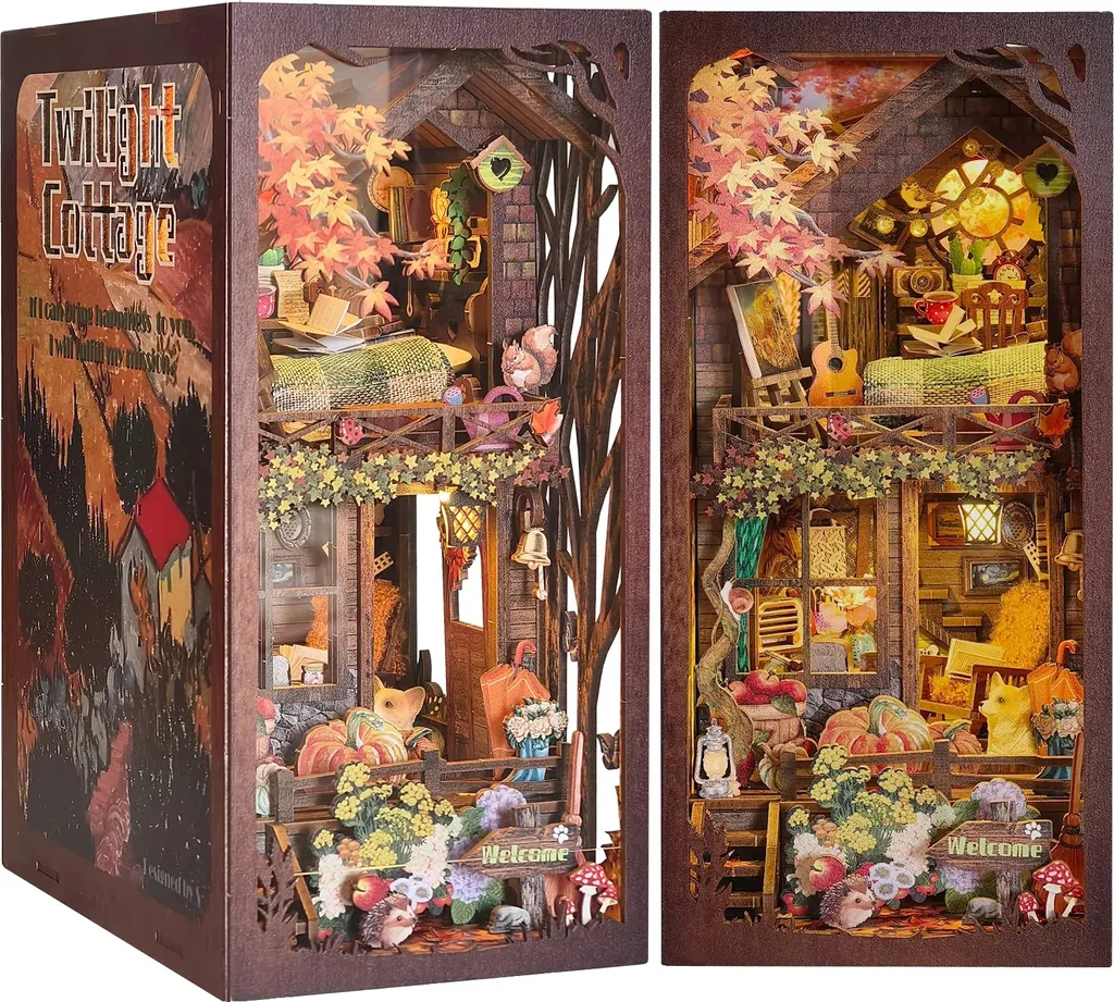 Cadeau Créatif Maquette Bois Livre Miniature pour Passionnés de Lecture
