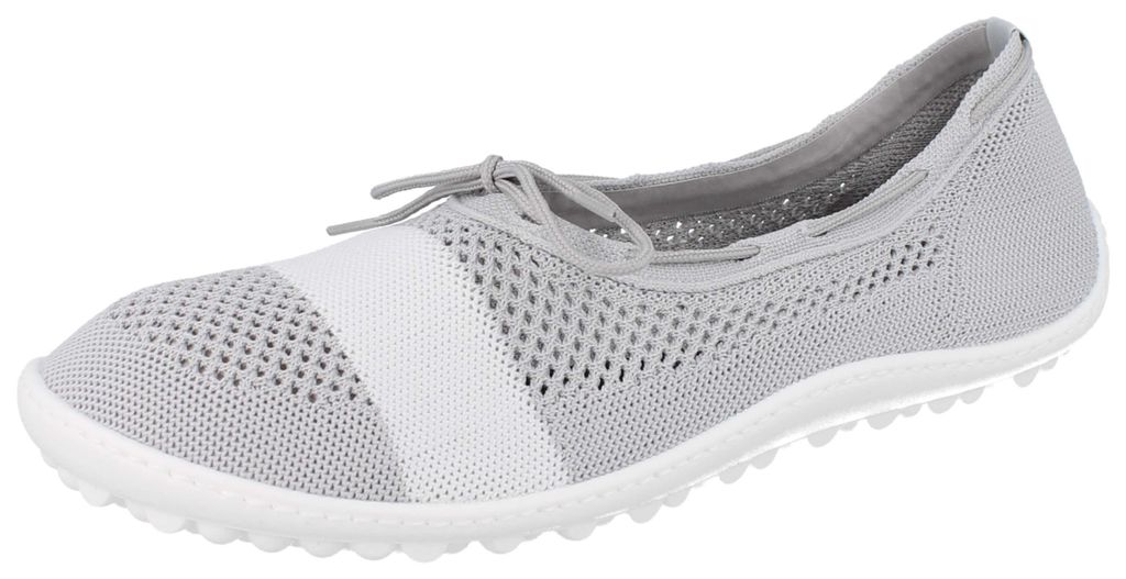 LEGUANO Style Damen Barfußschuhe Ballerina grau Textil - Produktbild 