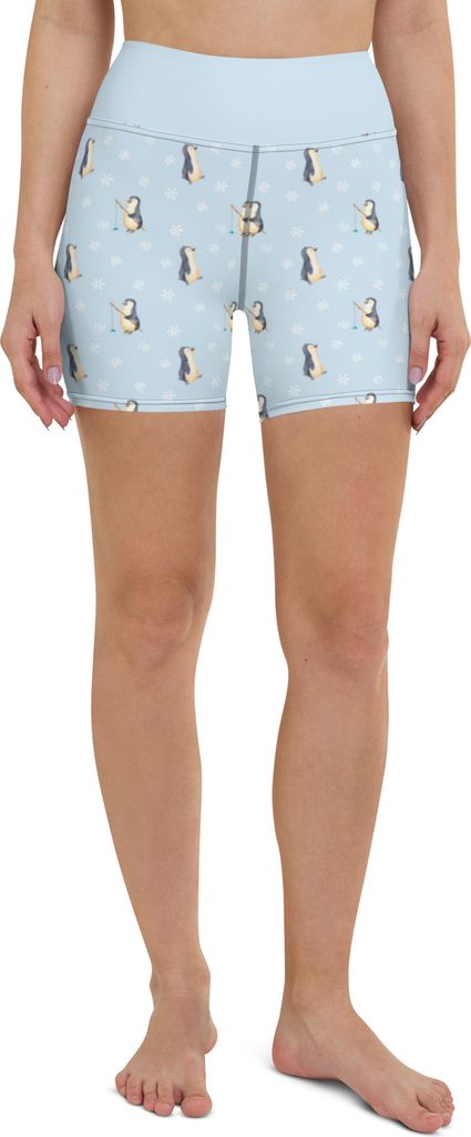 Mr. & Mrs. Panda Yoga Shorts Pinguin marschieren Größe XL - Blau - Geschenk, Damen, Sporthose, Sportbekleidung, Sportshorts, Zufrieden, Schwester...