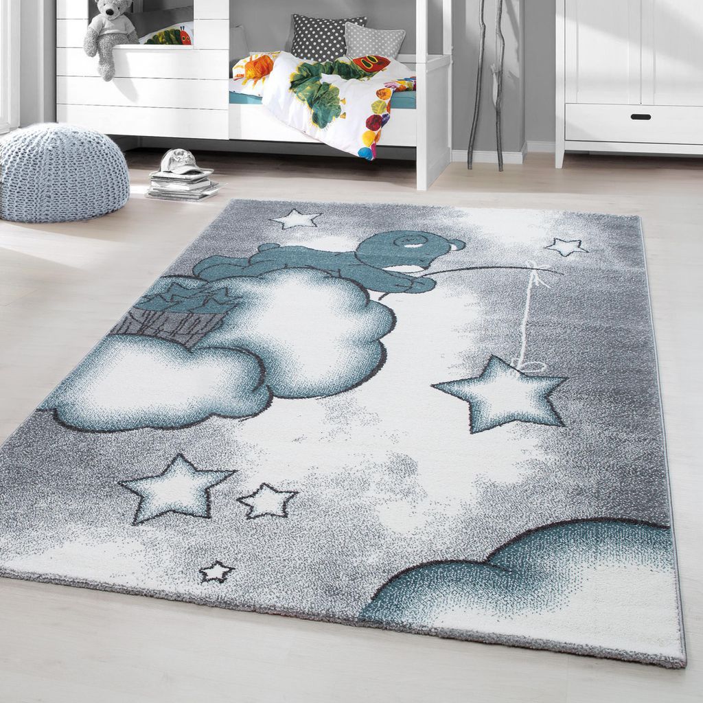 Homebyhome Kinderzimmer Teppich, Kinderteppich, Jungen Teppich Trendmuster Rechteckig und Rund Weich Grösse 160x230 cm
