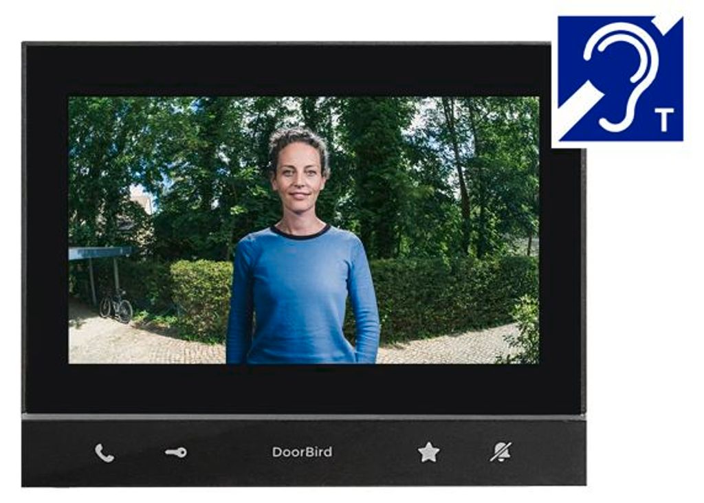 DoorBird A1103T, 17,8 cm (7"), IPS, 1024 x 600 Pixel, Kapazitiv, Schwarz, Schnelles Ethernet