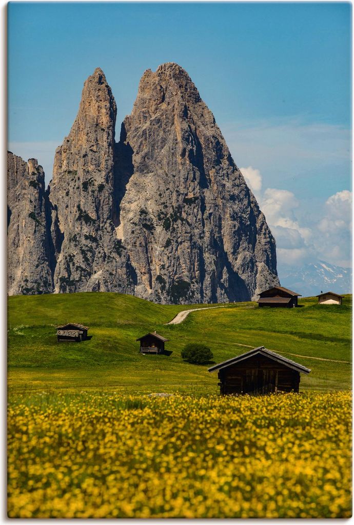ARTland Leinwandbild Seiser Alm mit Schlern Größe: 60x90 cm