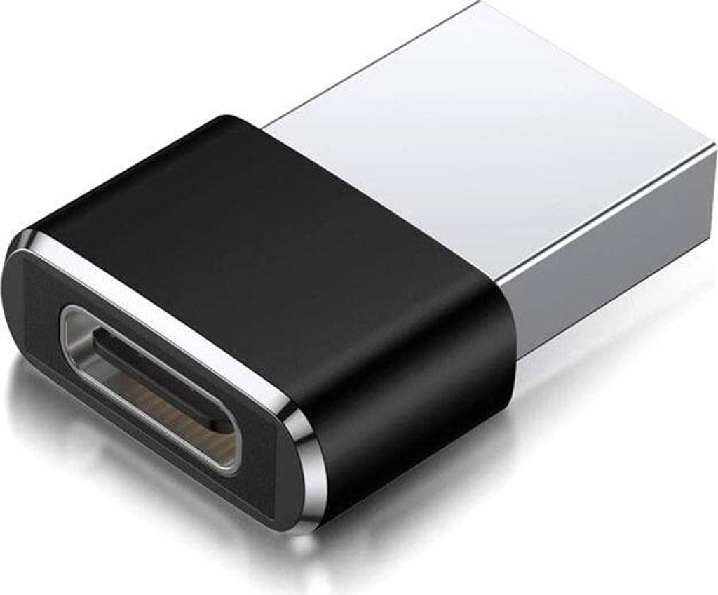 USB auf USB-C Adapter Reekin USB 2.0 Adapter Female Schwarz Produktbild 