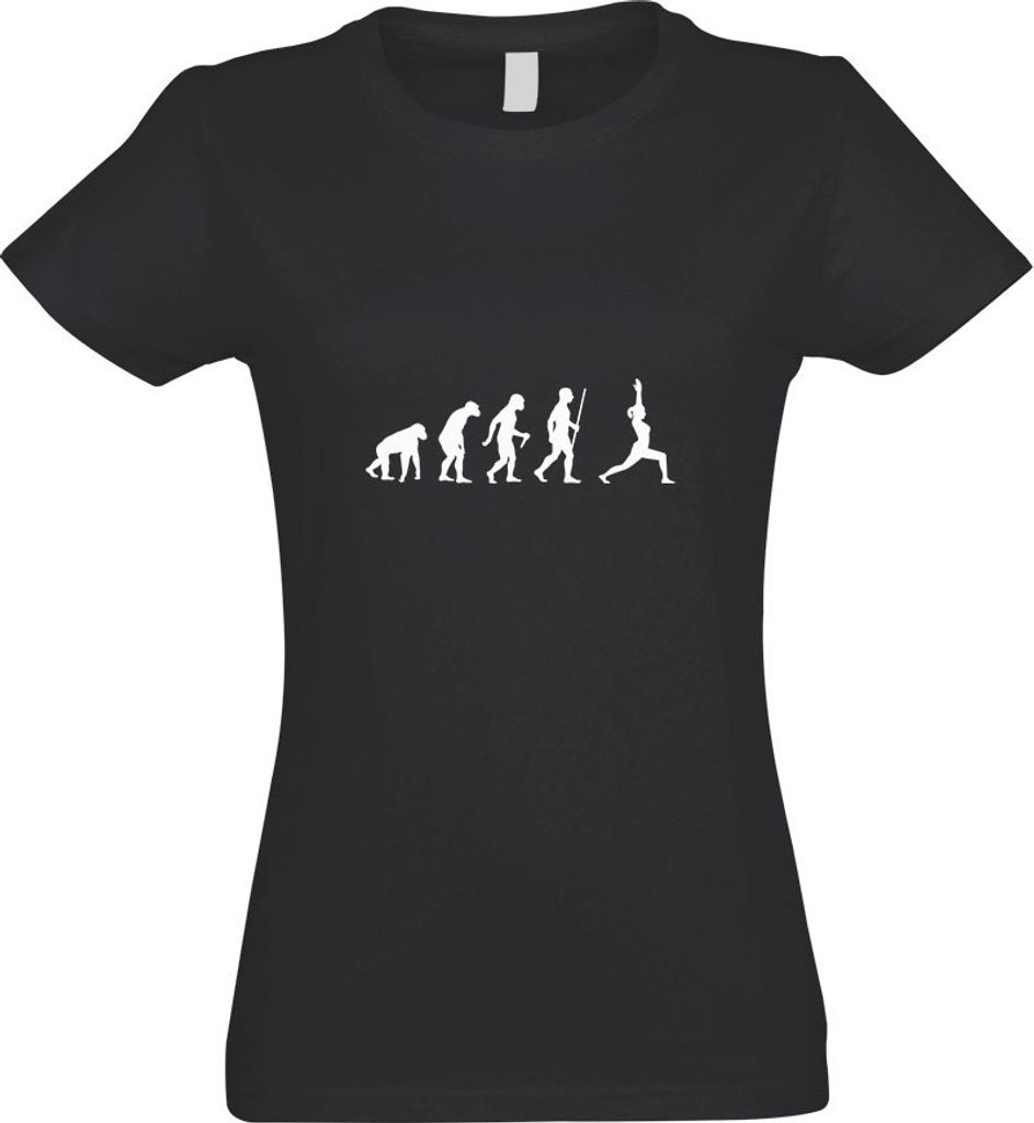 Kiwistar - T-Shirt tailliert - Damen - Graphit - Yoga Gymnastik Evolution II - mit Motiv Bedruckt - Funshirt Design - Sport - Freizeit - Damen - M