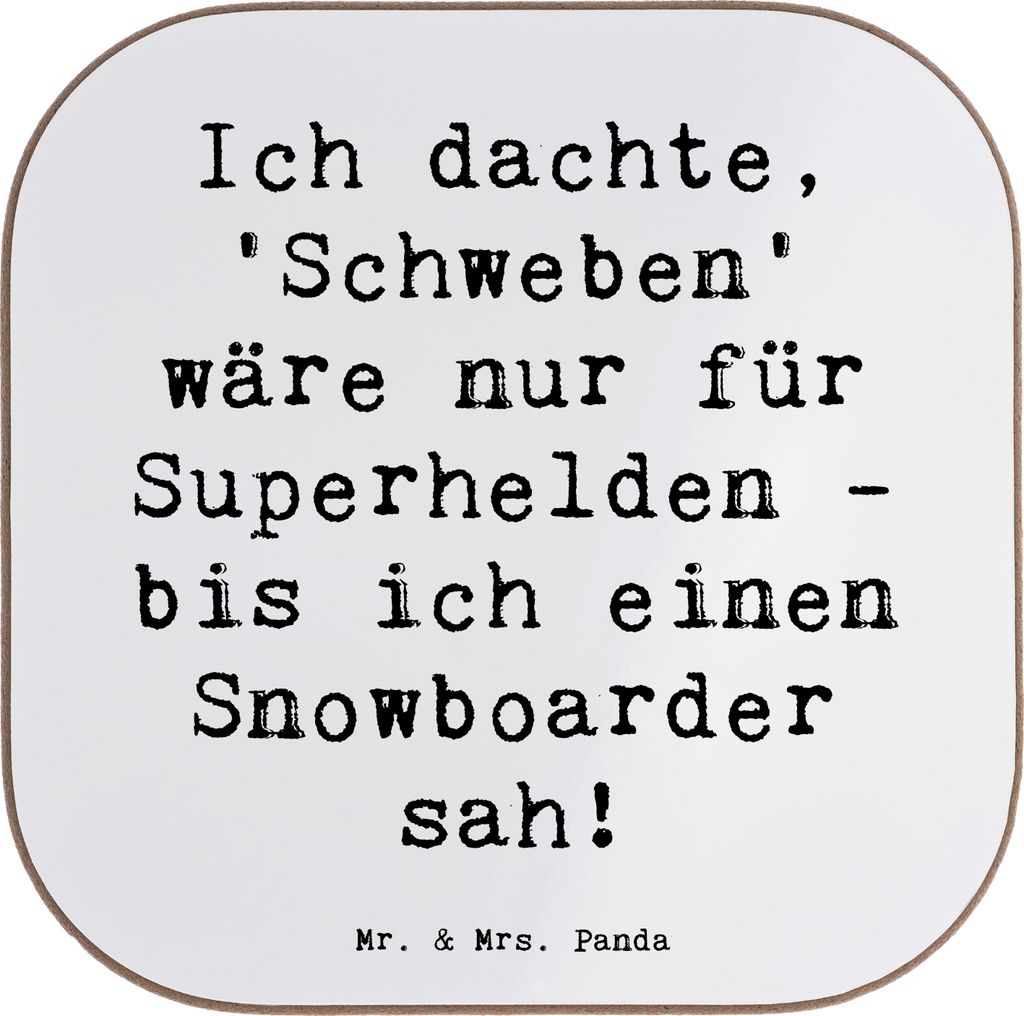 Mr. & Mrs. Panda Untersetzer Glas Spruch Snowboarden Zauber - Weiß - Geschenk, Sportler, Snowboard-Fans, Tassen, Natur, Design, Gläser, gläserun...