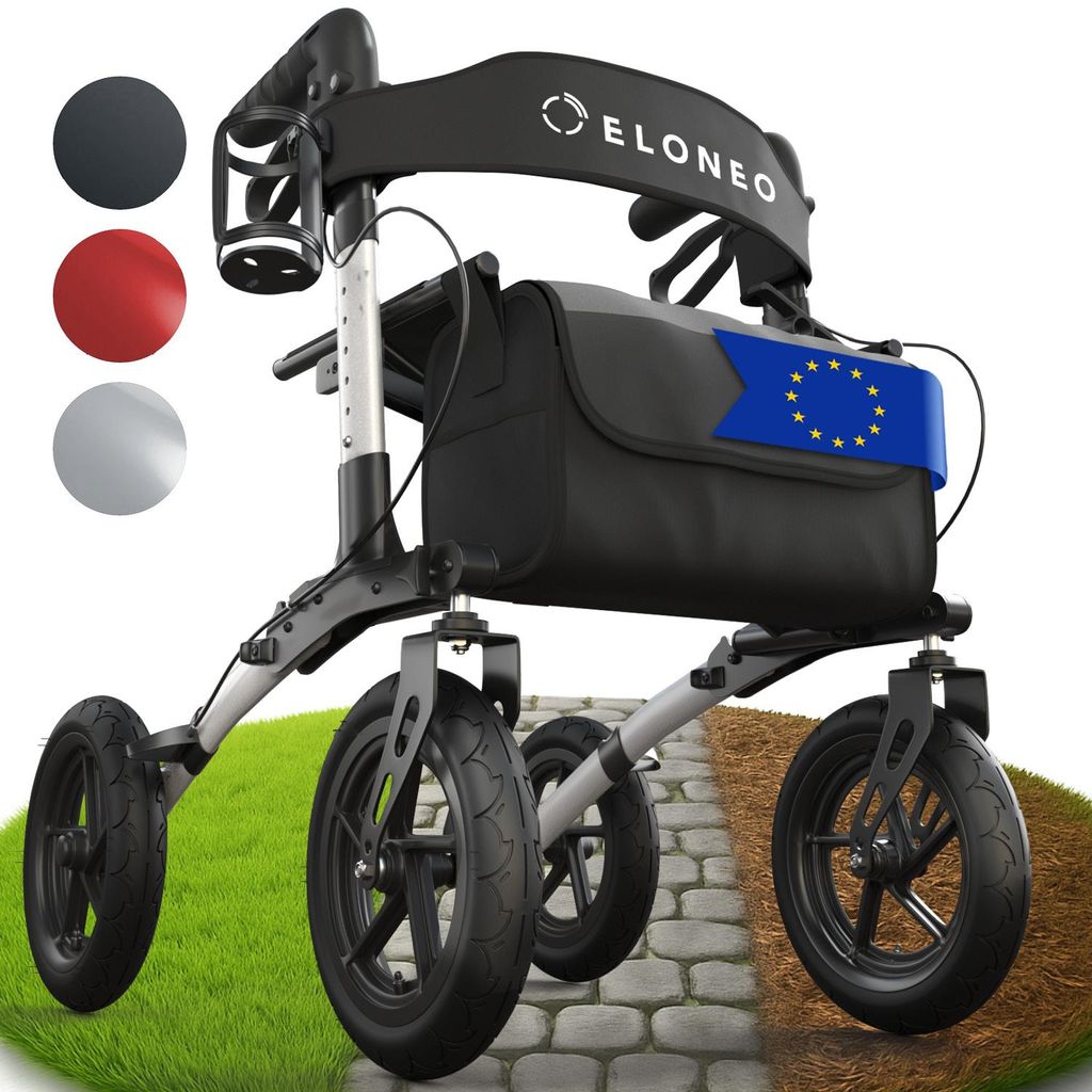 ELONEO Rollator pieghevole con sedile, rollator per esterni Immagine del prodotto 
