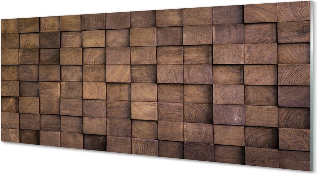 Glasbilder 125x50 Wandkunst Holzmaserung Katze