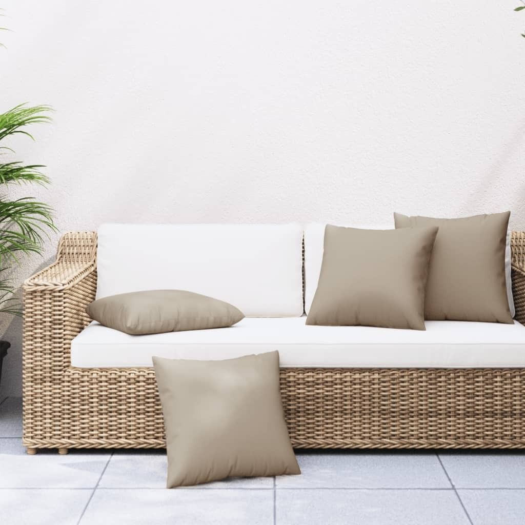 "2026 Promotion" Sofakissen 4 Stk. - Hohe Qualität - Taupe 40x40 cm Stoff - Gartenmöbelauflagen CC21876