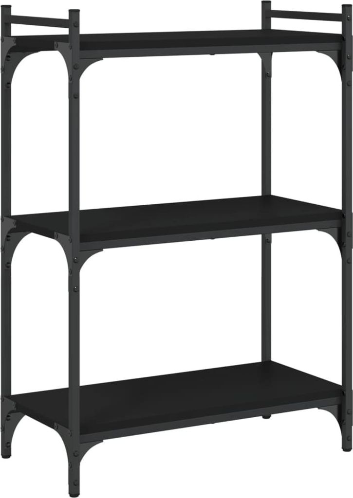 "2026 MODERNE"Bücherregal - Bücherschrank/Standregal Langlebiges - 3 Böden Schwarz 60x30x86cm Holzwerkstoff - Bücherregale NeuMöbel313332