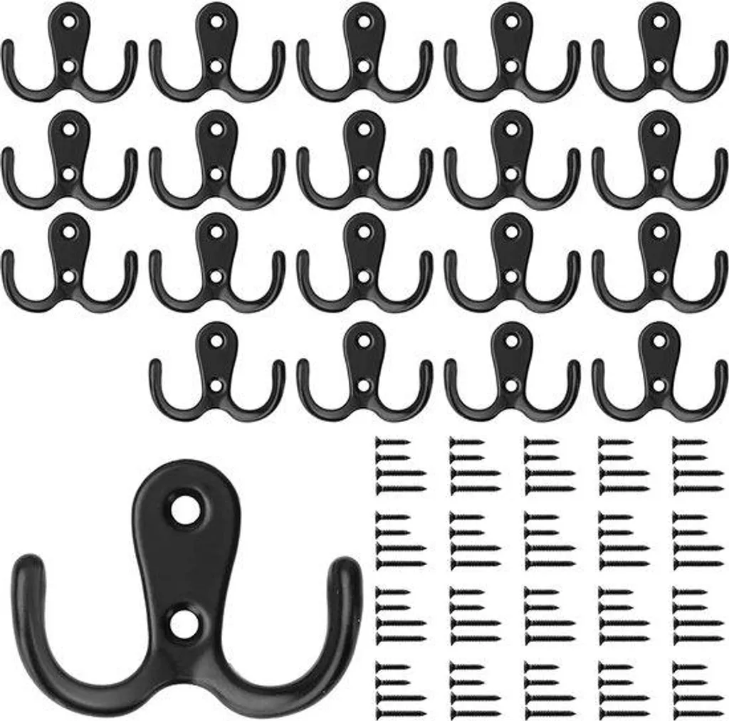 Patère murale salle de bain pour serviette et peignoir - Noir mat