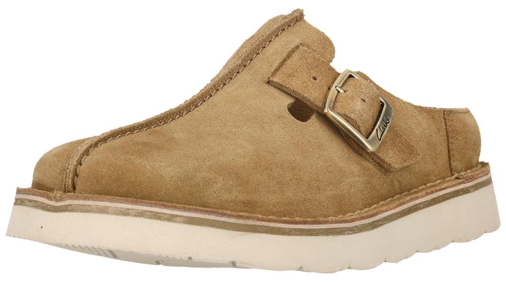 CLARKS Hausschuhe Solsbury Mule mit Stitch-down-Konstruktion 5232 Dark Sand Suede 41