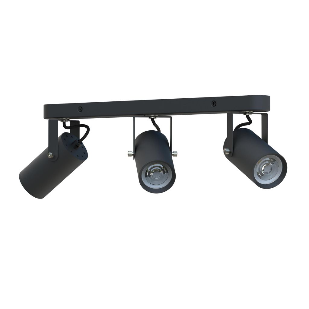 MasterLED Deckenstrahler - GU10, 3-flammig, Schwarz, schwenkbar - Moderne LED Deckenleuchte für Wohnzimmer Flur Küche