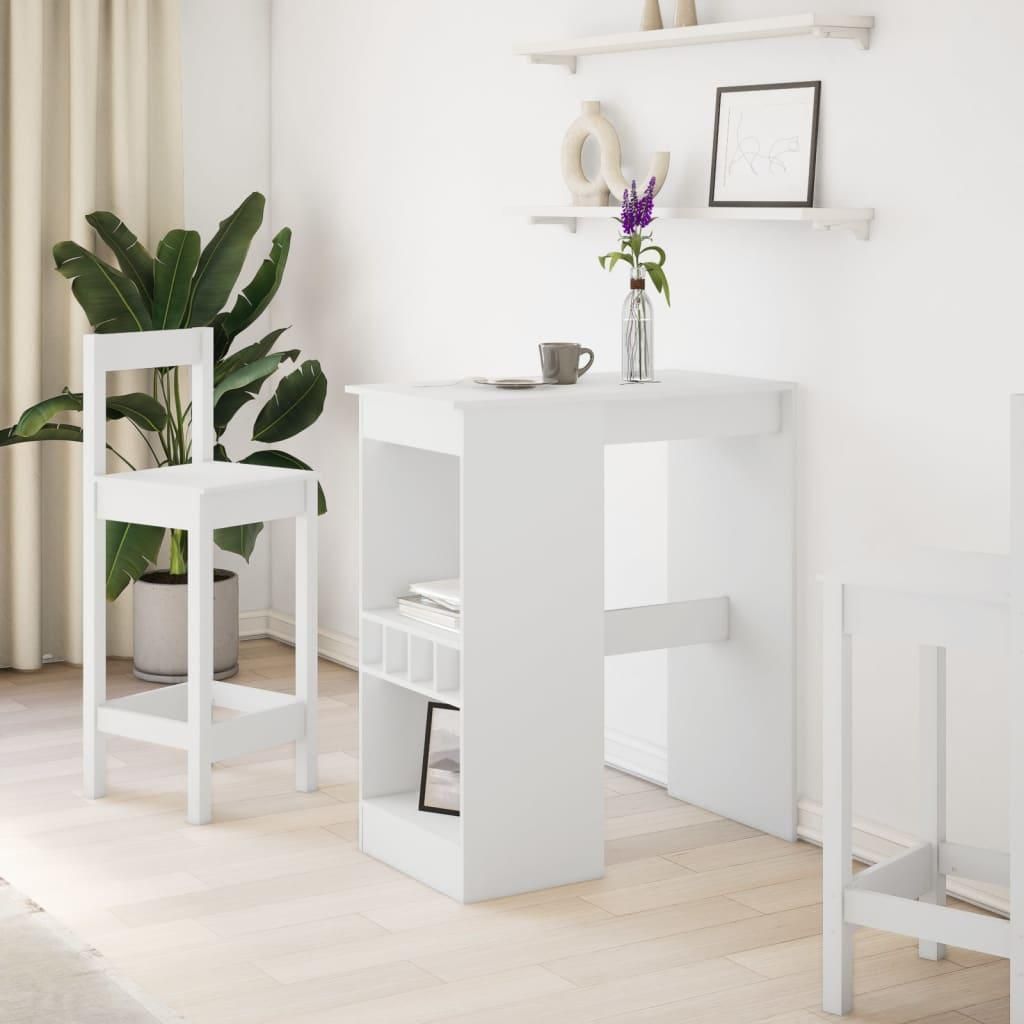 vidaXL Tavolo da bar con ripiano bianco 90x47,5x103,5 cm Immagine del prodotto 