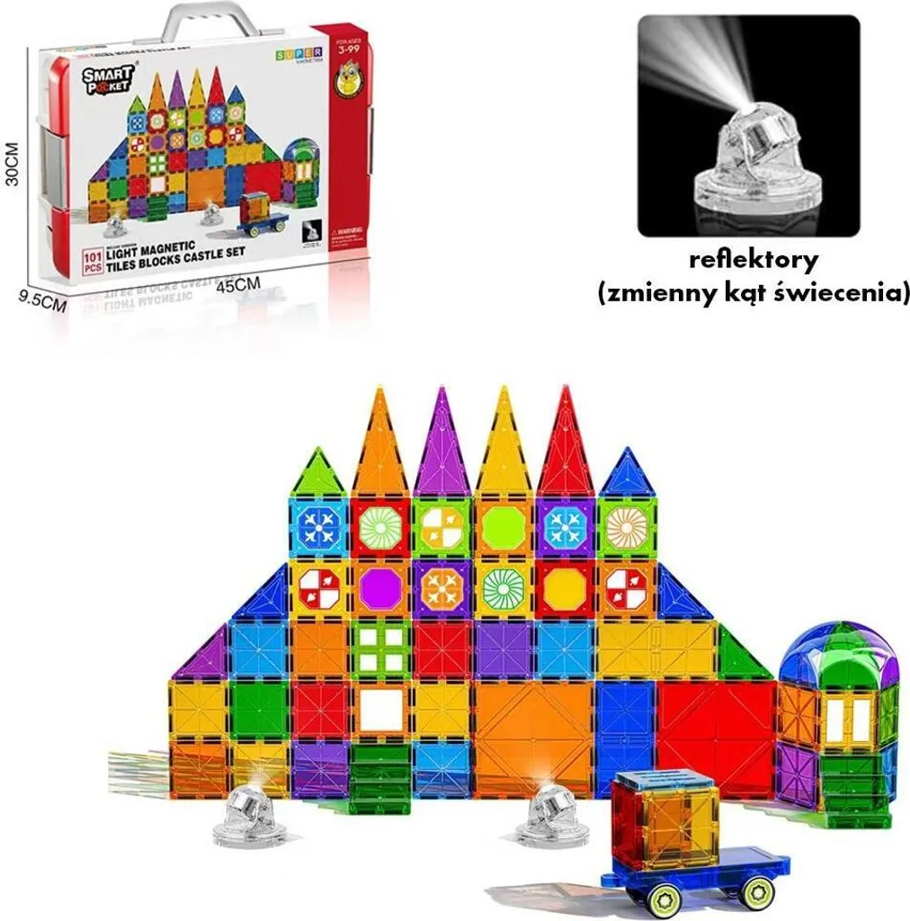 Briques magnétiques 101 éléments : Jeu de construction 3D créatif