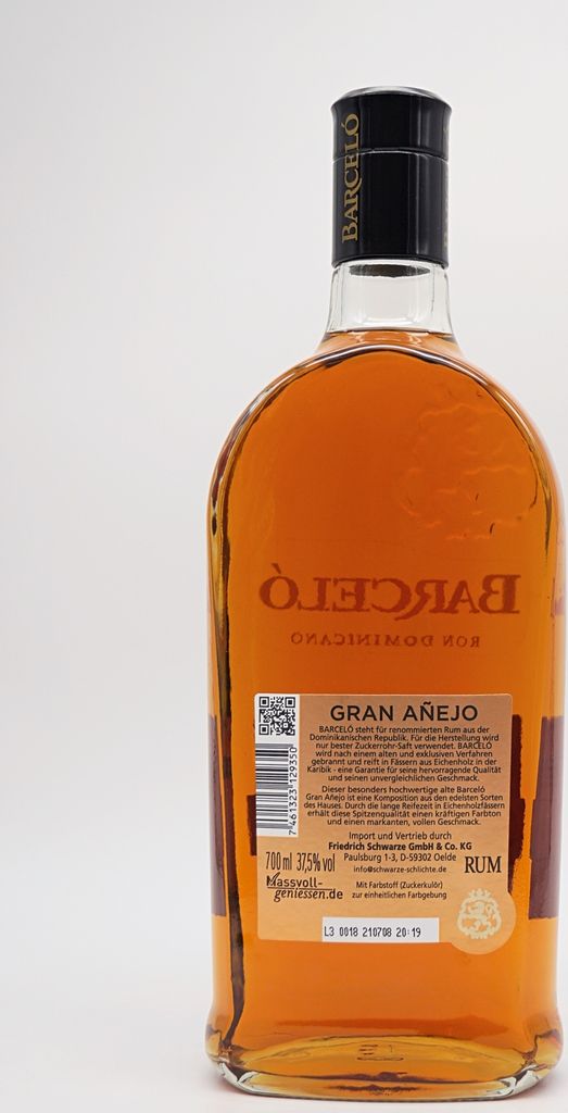 A bottle of rum on a white background.