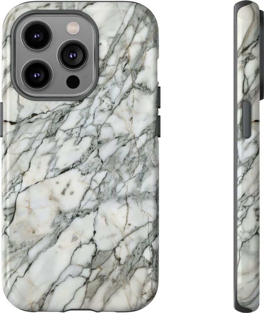 Elegantes Marmor-Design mit Hochglanz – Hülle Kompatibel mit iPhone 14 Pro