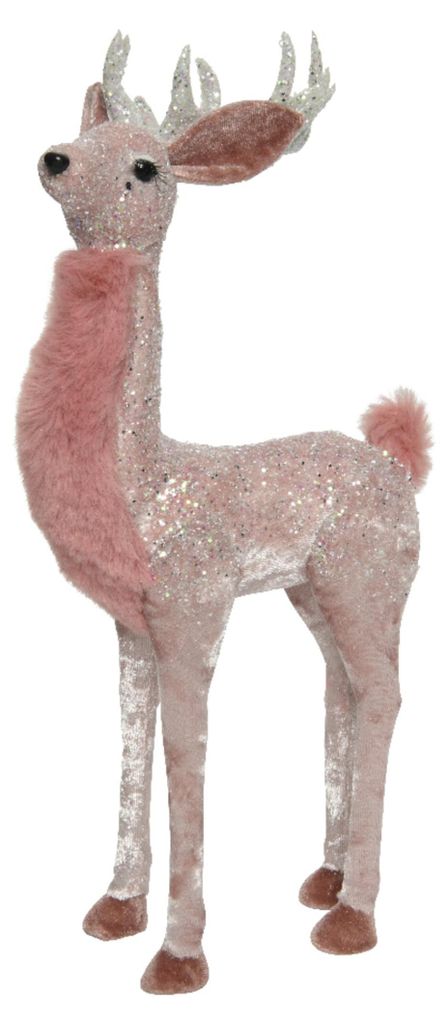 Kaemingk, figura decorativa de ciervo, color rosa, 30 cm Imagen del producto 
