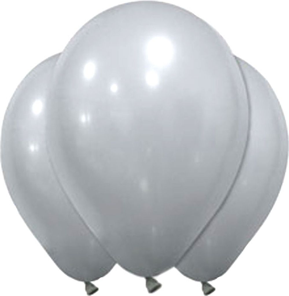 Latex-Luftballons Silvesterdeko 12 Stück grau 28 cm - Einheitsgröße