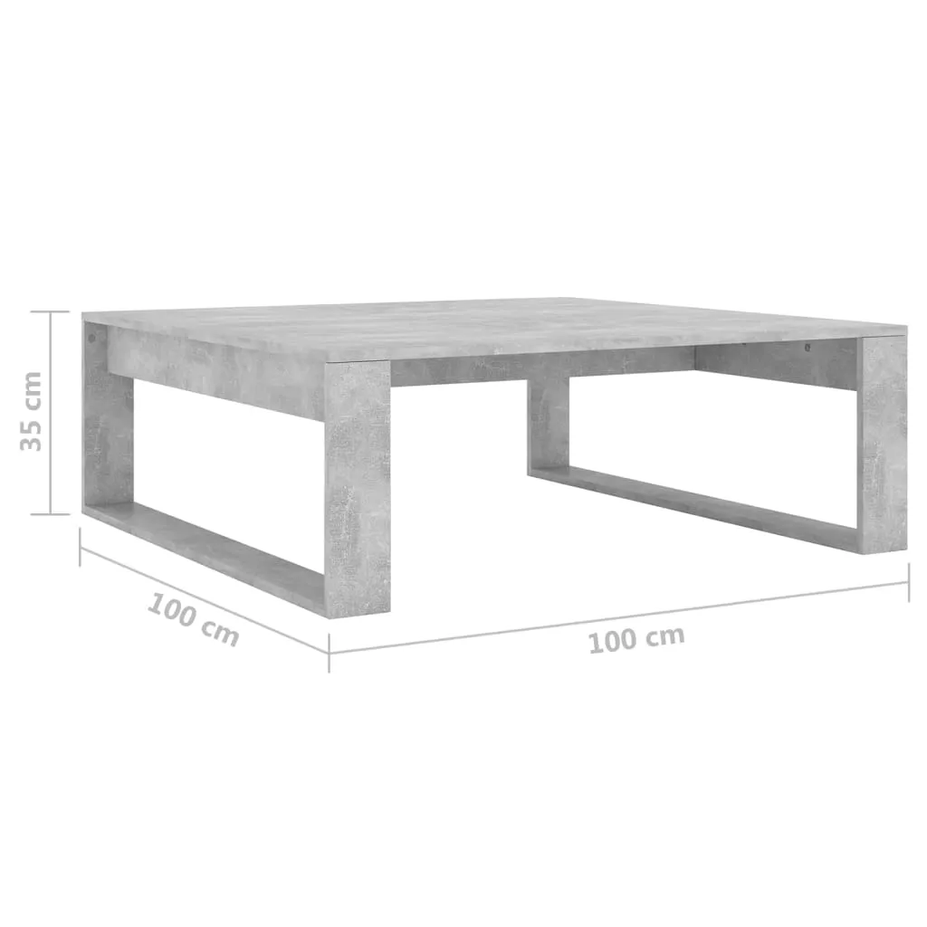 Tavolino caffè Grigio Cemento 100x100x35 cm vidaXL - Design Industrial - 8