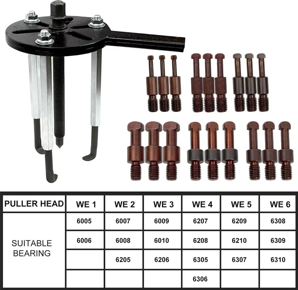 Kit extracteur de roulement 21 pièces en acier traité avec mallette