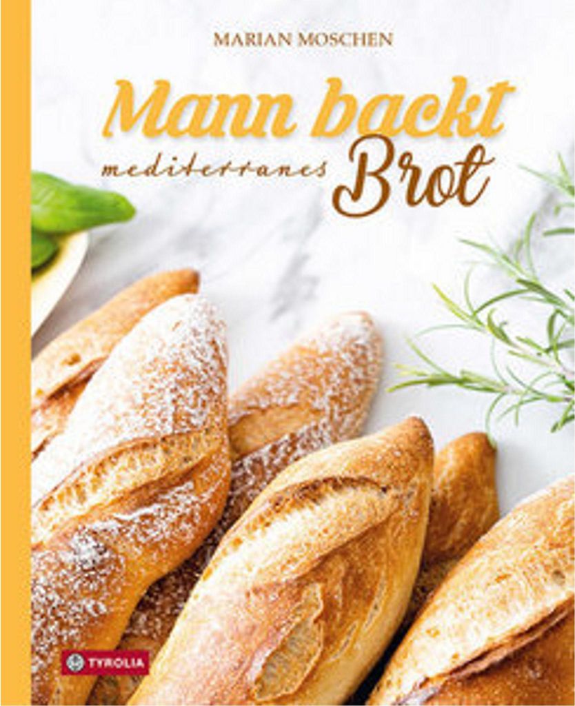 Mann backt mediterranes Brot Produktbild 