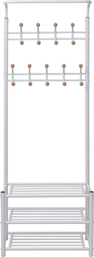 vidaXL Věšák na kabáty s botníkem 68×32×182,5 cm Bílý Obrázek produktu 