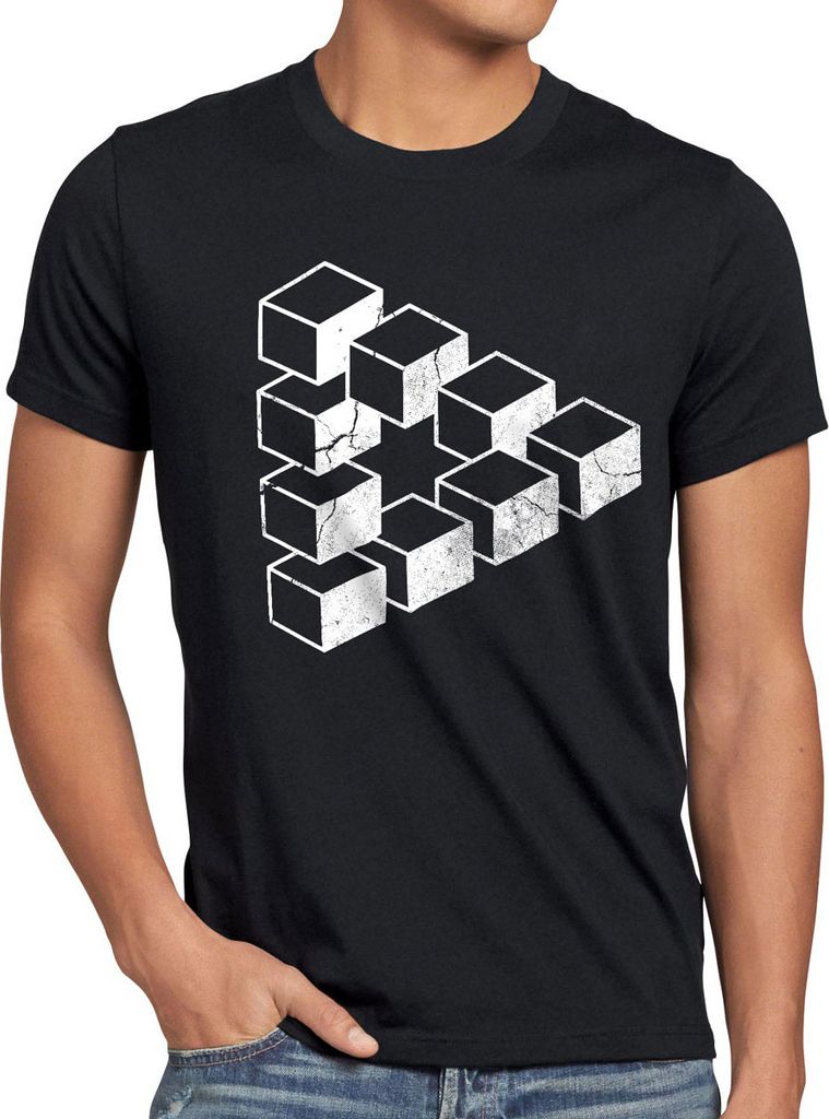 style3 Sheldon Cube Herren T-Shirt dreieck escher