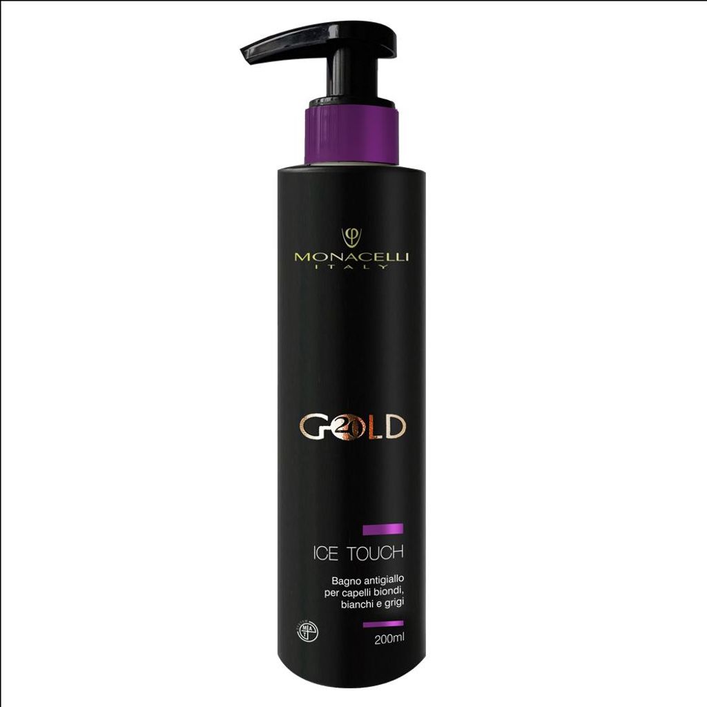 Monacelli Ice Touch 200 ml – Anti-Gelb-Silbershampoo für blondes, weißes und graues Haar