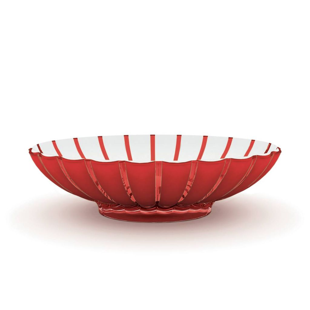 guzzini Schale GRACE oval rot-weiß, L ca. 37,5 cm