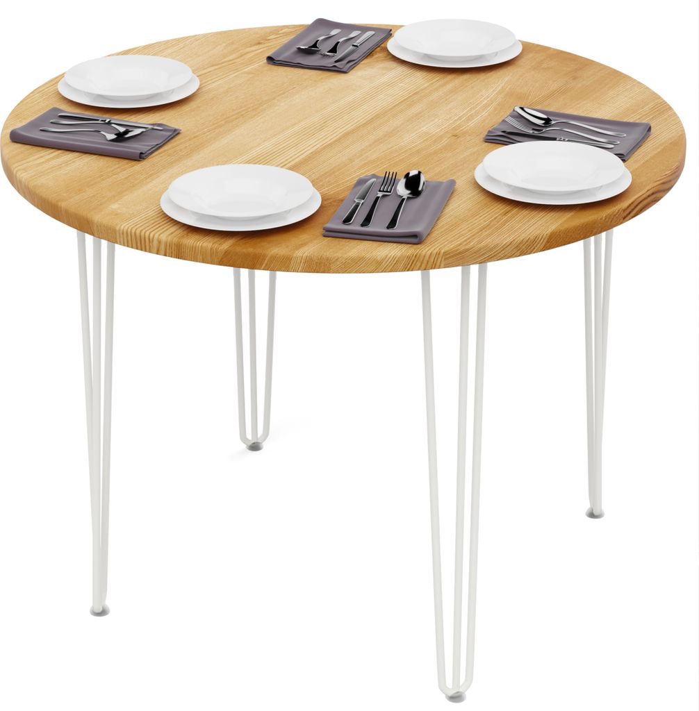 LAMO Manufaktur Esstisch rund 100 cm | Wohnzimmertisch Holz, Bistrotisch | Runder Tisch für Küche, Restaurant | Stärke: 28mm, Farbe: Rustikal, B...