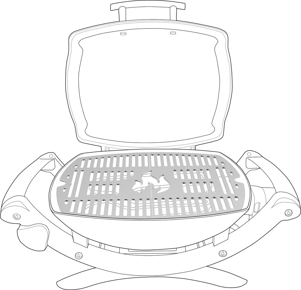 Grillrost Set Edelstahl passend für Weber Q100 Q200 Q300 Q1000 Q2000 Q3000, Größe:Q2xx Rost Flame