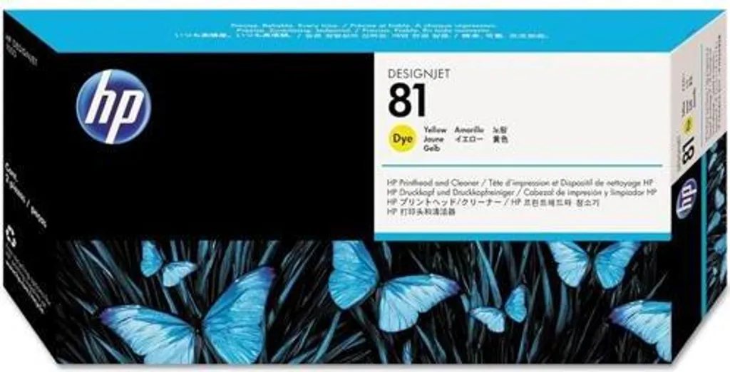 Kit Tête d'impression Jaune HP 81 C4953A Original pour Traceur Jet d'Encre