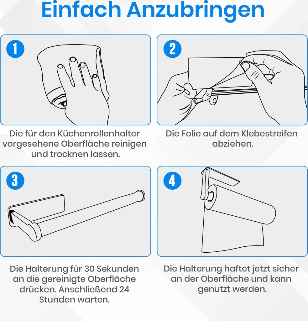 HANAMURA Küchenrollenhalter ohne bohren - Moderner Produktbild 7