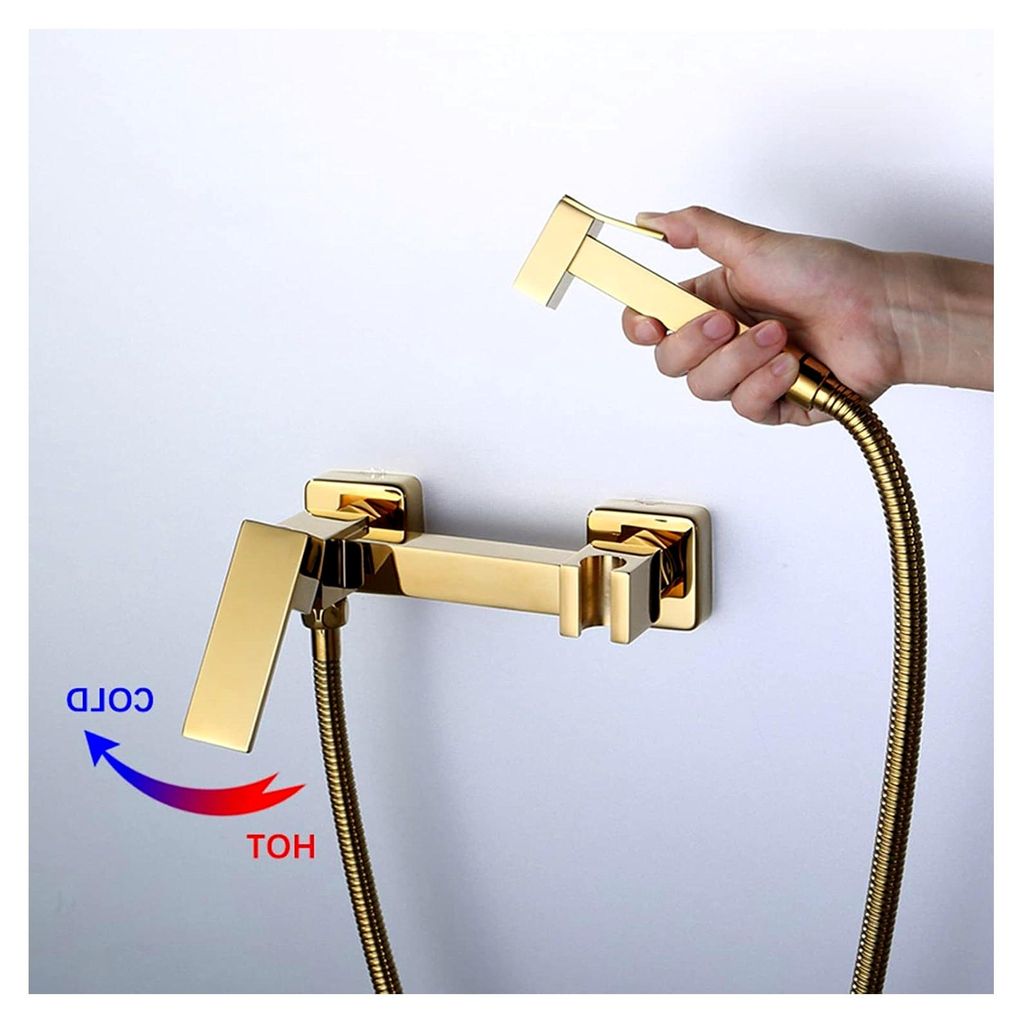 Verdecktes Heiß- und Kaltsprühset for das Badezimmer, Toilettensprühgerät, Handsprühgerät for die Toilette, Wandmontage-Stoffwindelsprühger...