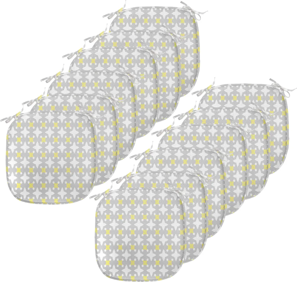 Coussin décoratif avec sangles ABAKUHAUS imperméable jaune et gris - x12