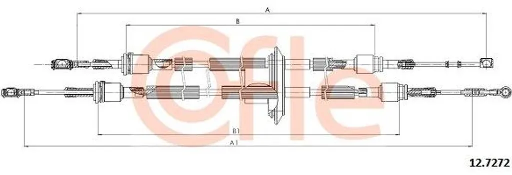 Câble de boîte manuelle COFLE 12.7272 pour Fiat 500 - Réf OE 43340398