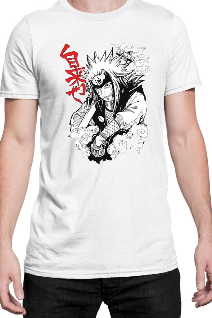 Herren T-Shirt Naruto Jiraiya 04, Man XL / Weiß