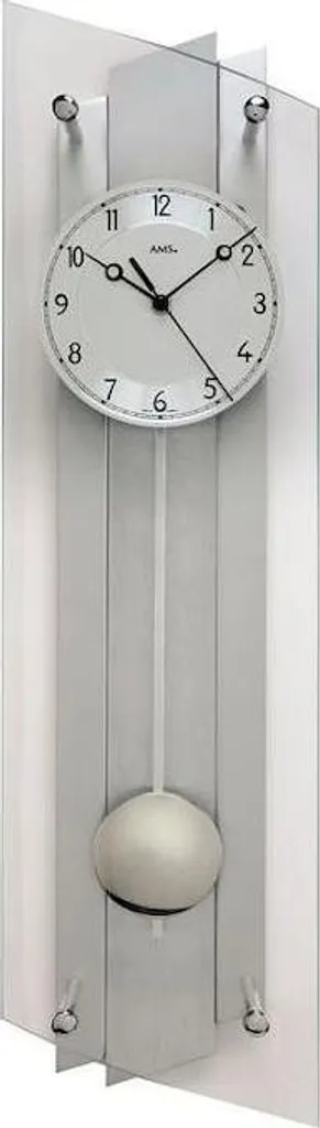 Pendule AMS 5261 en Verre et Métal avec Réglage Automatique de l'Heure