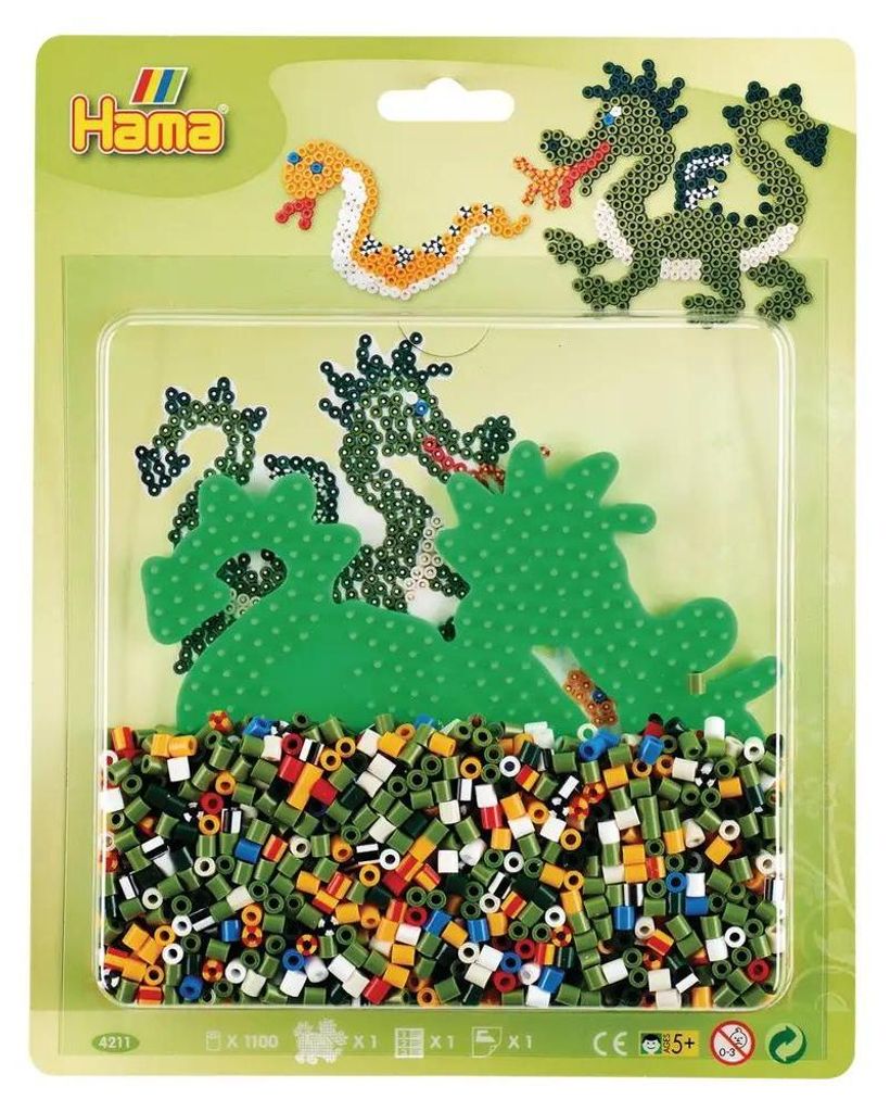 HAMA Bügelperlen midi "Drache" im Blister 1.100 Bügelperlen
